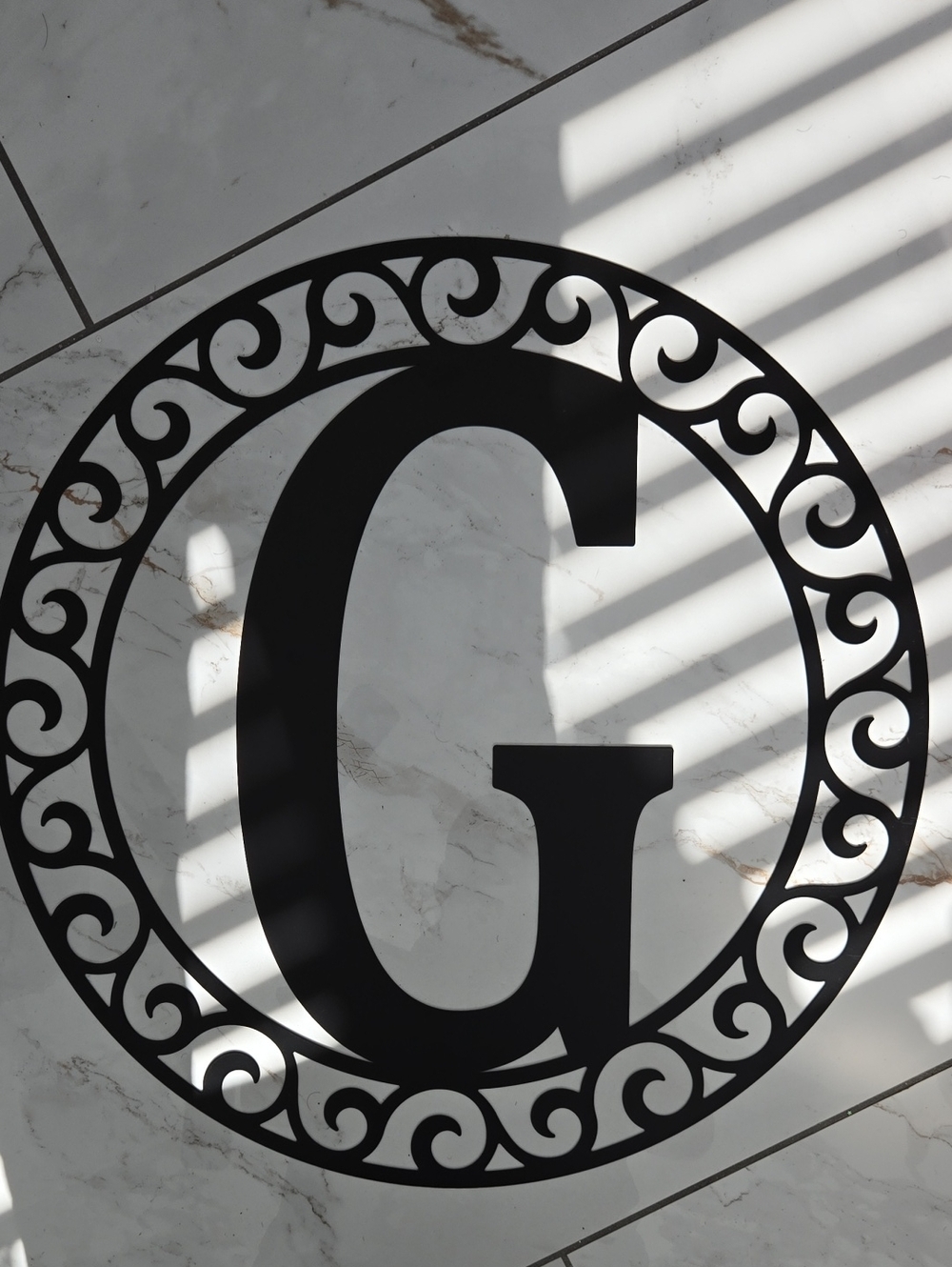 Black Decorative Letter "G" Wall Accent